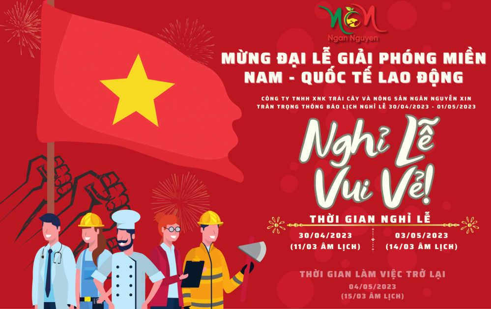 THÔNG BÁO LỊCH NGHỈ LỄ 30/4 - 1/5